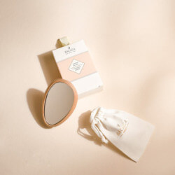 Miroir de Sac en Bois + Pochette Coton (2)