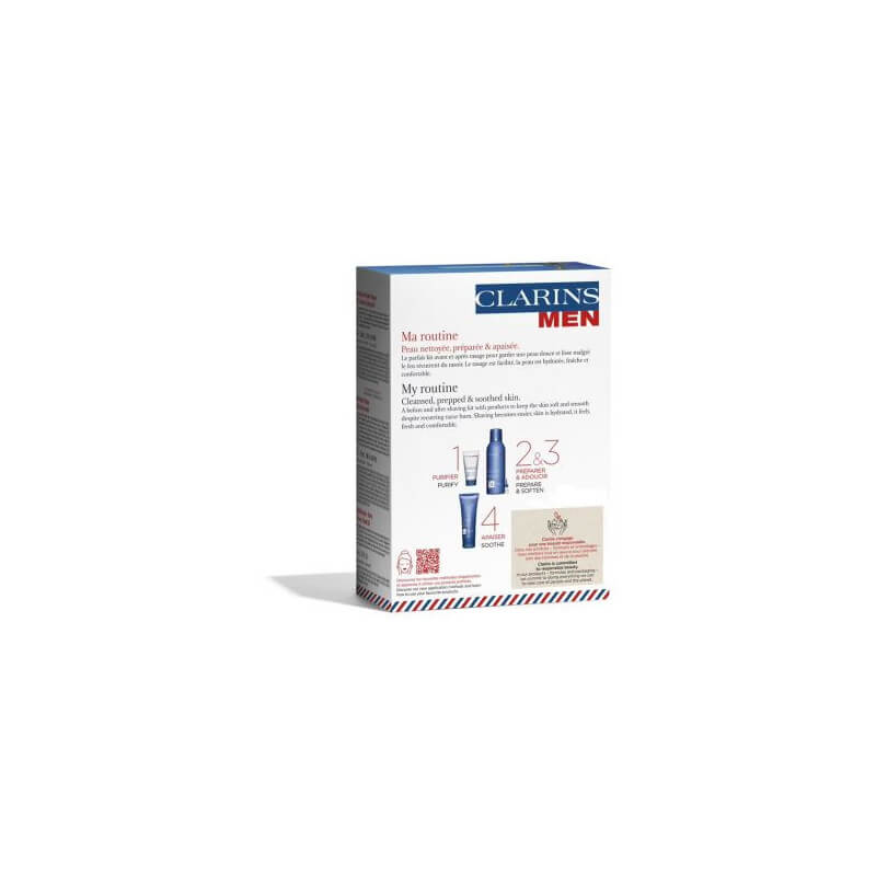Clarins Men - Coffret Fête Des Pères 2025 Gel Moussant 150 ml + Après Rasage + Nettoyant + Huile 3