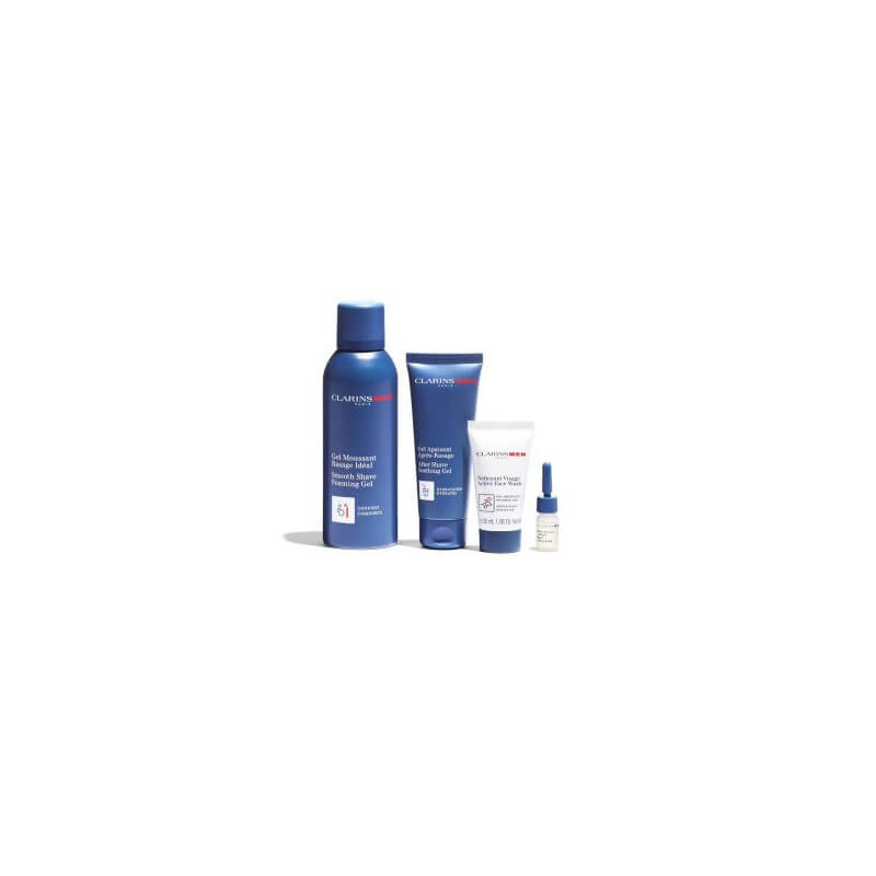 Clarins Men - Coffret Fête Des Pères 2025 Gel Moussant 150 ml + Après Rasage + Nettoyant + Huile 4