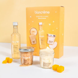 Trio Essentiels Douceurs - Coffret Gel Douche 75 ml + Crème + Gommage Pêche et Abricot (2)