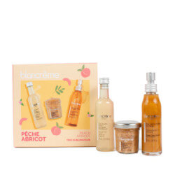 Sublime Corps - Coffret Gel Douche 75 ml + Huile Sèche + Gommage Pêche et Abricot