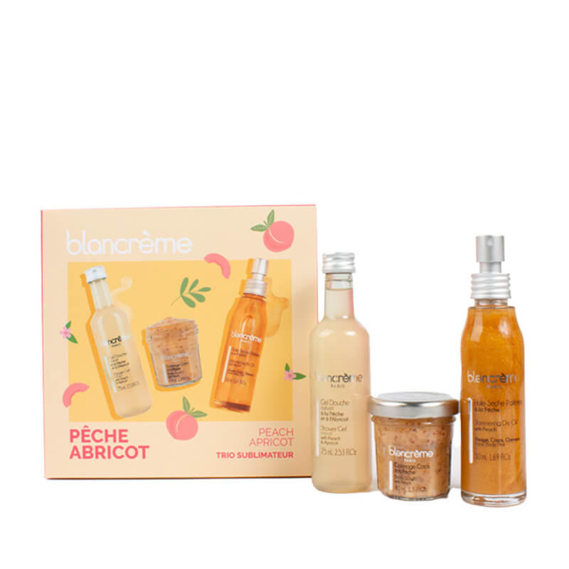 Sublime Corps - Coffret Gel Douche 75 ml + Huile Sèche + Gommage Pêche et Abricot 1